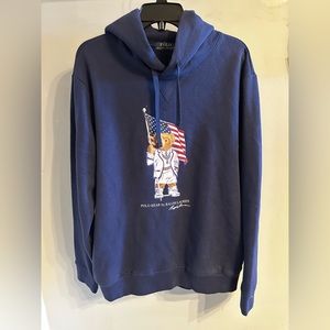 Polo Ralph Lauren American Flag Polo Bear Navy Blue Hoodie